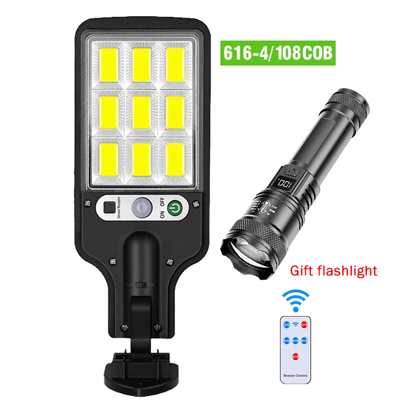 Nieuwste LED-lamp op zonne-energie 300000 LM buitenlamp op zonne-energie van bewegingssensor 4-modus waterdicht IP65 zonne-tuinlicht straat tuinlantaarn