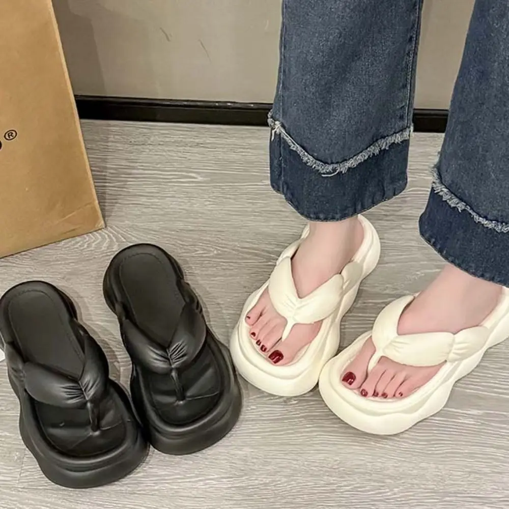 

All Match Anti Slip Platform Flip Flops Anti Odor EVA Thick Soled Slippers Beach Wear Shoes Clip Toe Slides Sandals Beach