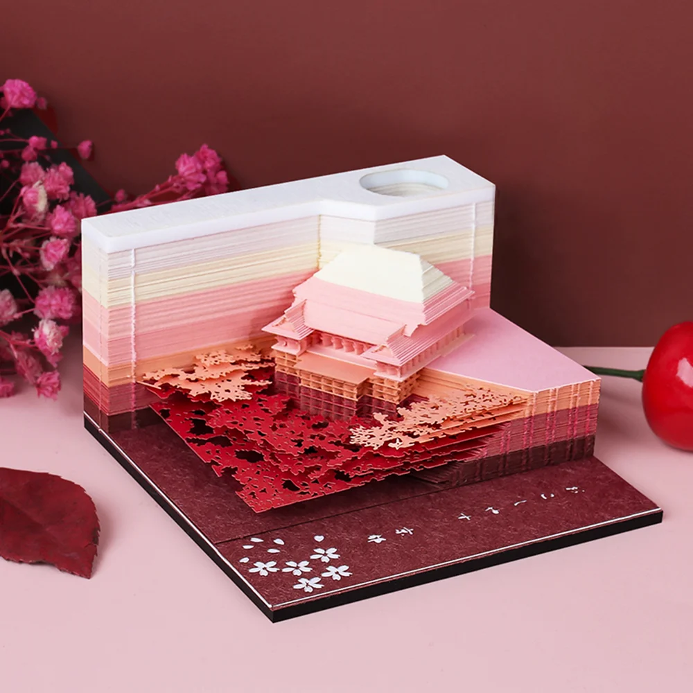 Omoshiroi Block 3D Memo Pad 155 Sheets Kiyomizu Temple Miniature Notepad Architecture 3D Notebook DIY Note Paper Christmas Gift - Image 3