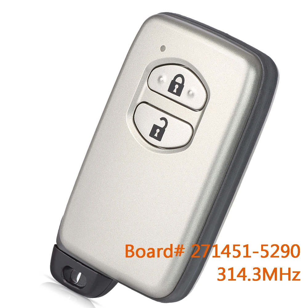 KEYECU 271451-5290 314,3 MHz Fernbedienungs-Autoschlüssel für Toyota Land Cruiser Prado 2010 2011 2012 2013 2014 2015 2016 2017 HYQ14ACX