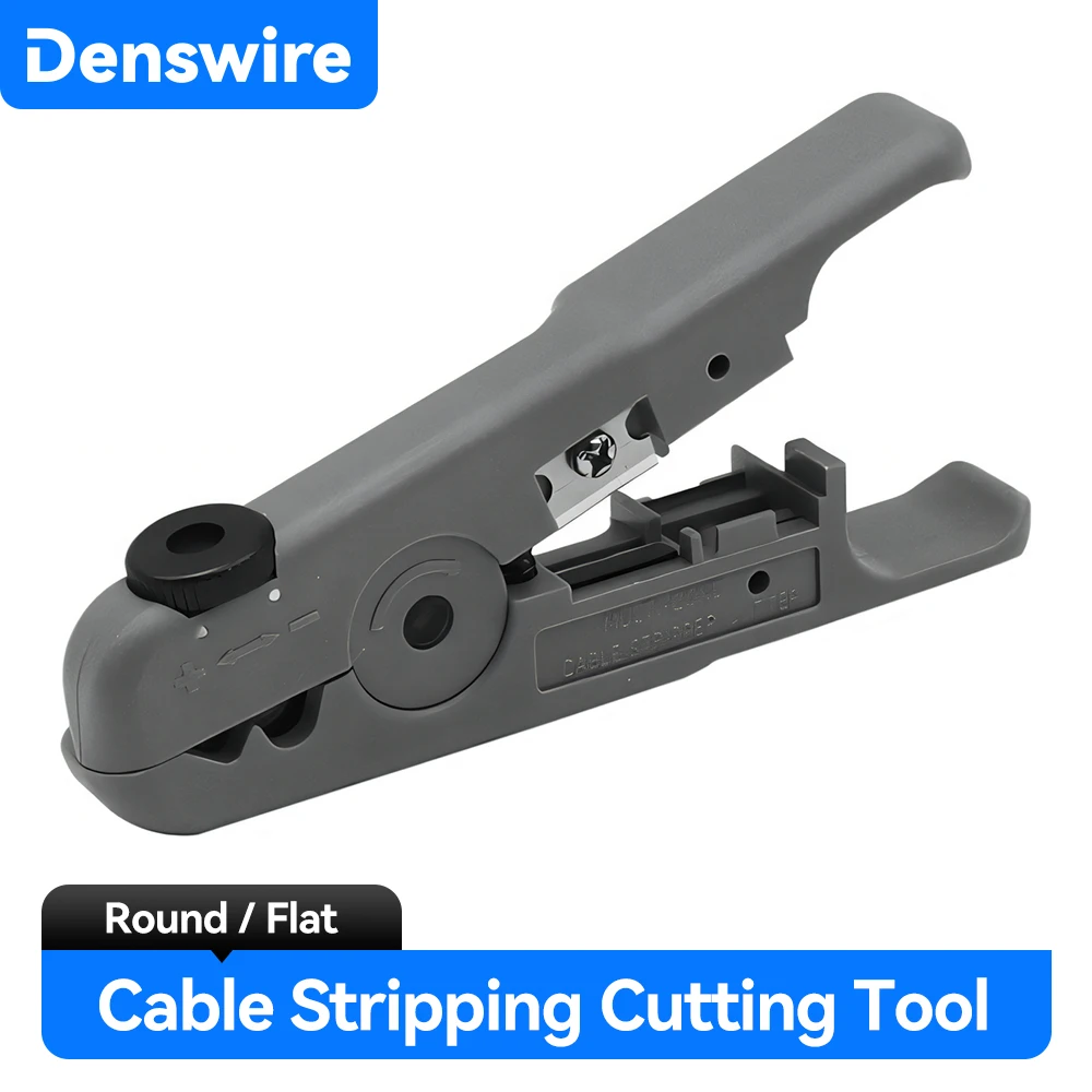 Denswire Wire Stripper Ethernet Cable for Flat or Round Cable Network Wire for CAT7 CAT6 CAT5E CAT5 for Wire Stripping Cutting