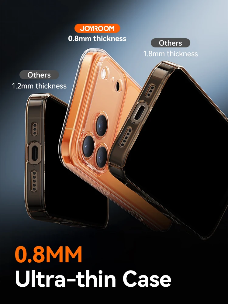 Чехол Joyroom для iPhone 17 Pro Max, прозрачный защитный чехол с кристаллами без желтых линз для iPhone 16 15 Pro Max, чехол