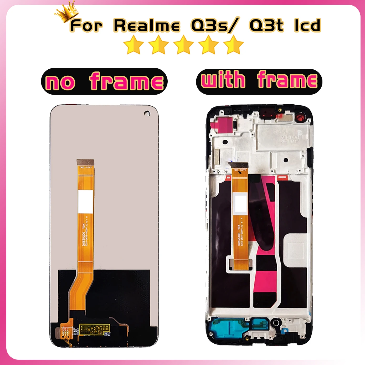 100% Tested For OPPO Realme Q3s Q3t LCD Display Touch Screen Digitizer Assembly Glass Sensor No/With Frame Replacement