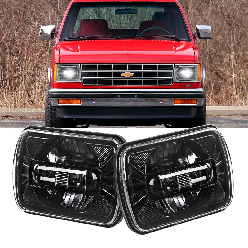 

2pcs Led 5x7inch 7X6 Inch Retangular Feixe Farol Com High/Low Beam Square Headlight for Jeep Cherokee XJ Wrangler truck 4X4