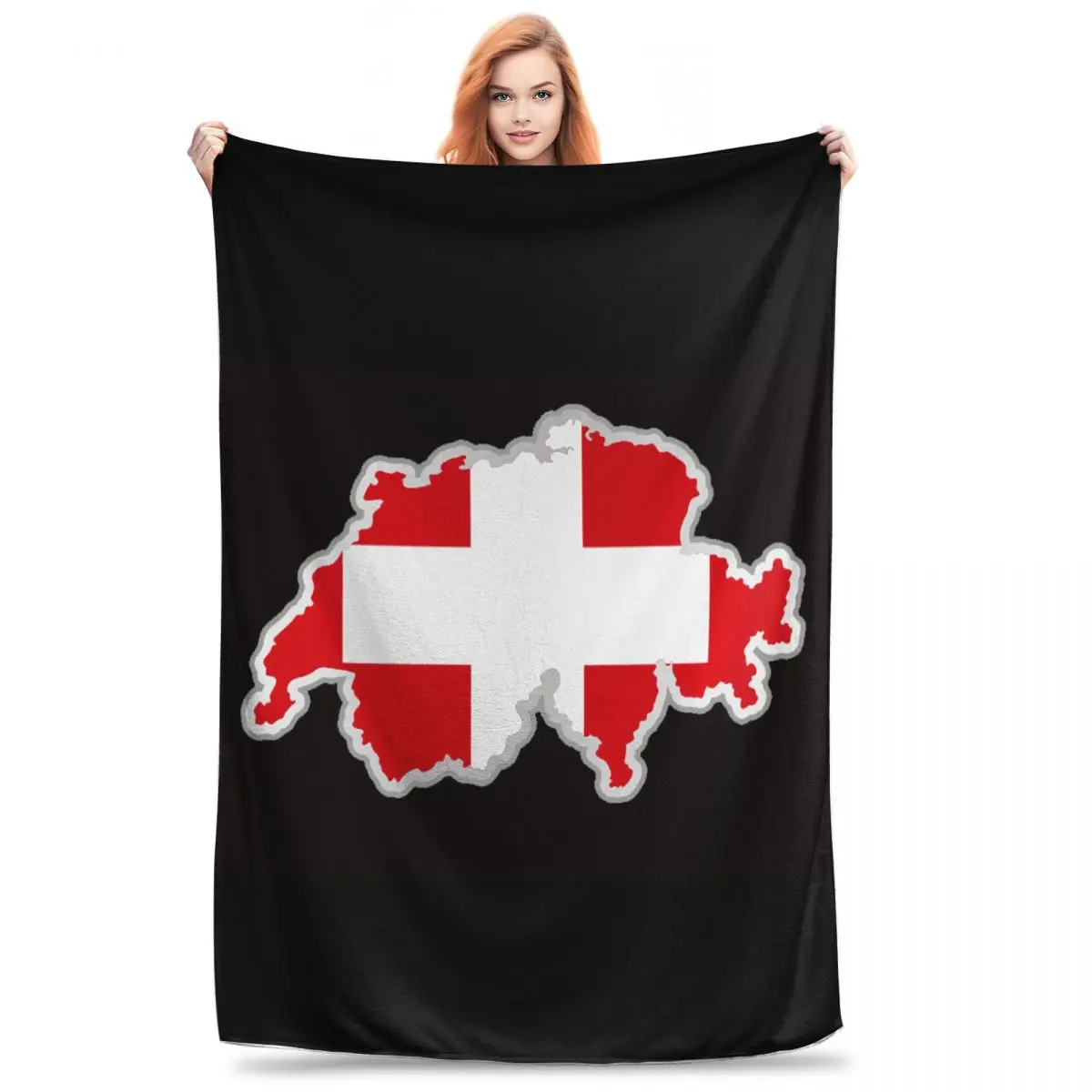 Swiss Switzerland Flag Blankets Flannel Warm Sofa Throw Blankets For Home Bedroom Office Throws Bedspread Quilt