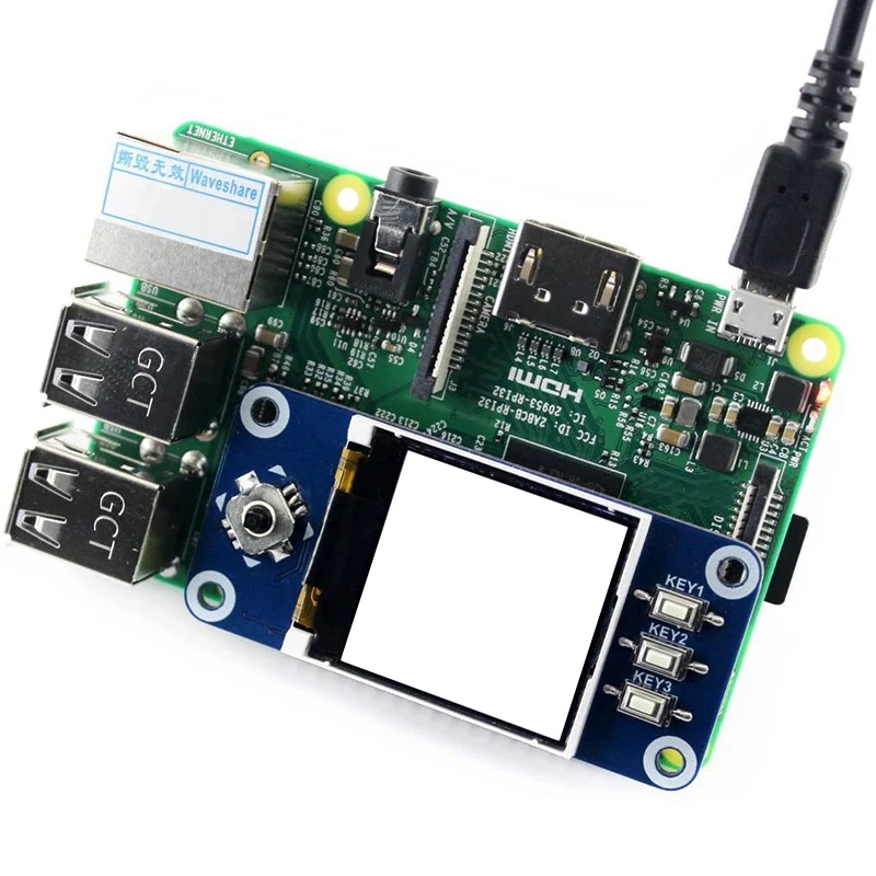 Waveshare 1.44 Inch LCD Display HAT For Raspberry Pi 2B/3B/3B+/Zero/Zero W 128X128 Pixels SPI Interface LED Backlight 3.3V