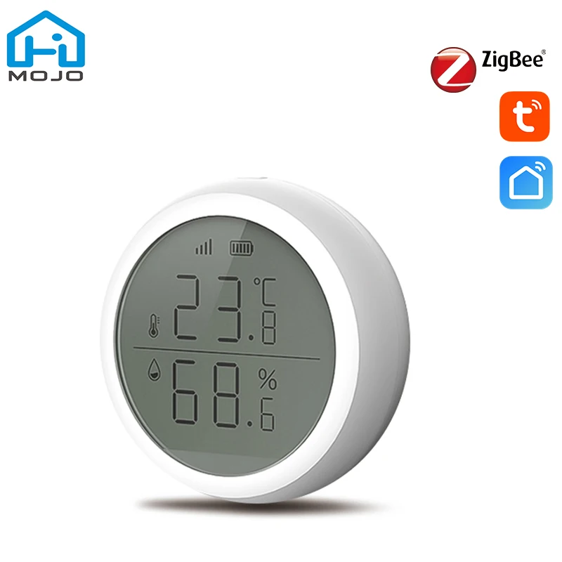 

ZigBee Tuya Smart Thermometer Home Indoor Temperature And Humidity Sensor With LCD Display APP Voice Control Alexa Google Home