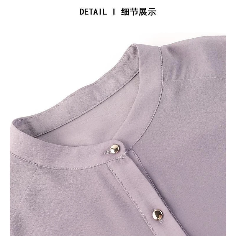 Summer Elegant Fashion Solid Color Flying Sleeve Shirt Female Loose Casual All-match Cardigan Top Women All-match Chiffon Blouse