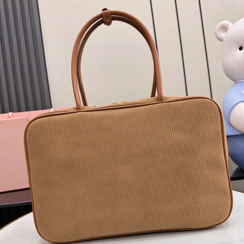 Luxury Retro Color Block Bowling Bag Brand Women's Canvas Crossbody Handbag Soft Handle Casual Simple Style Tote Bag