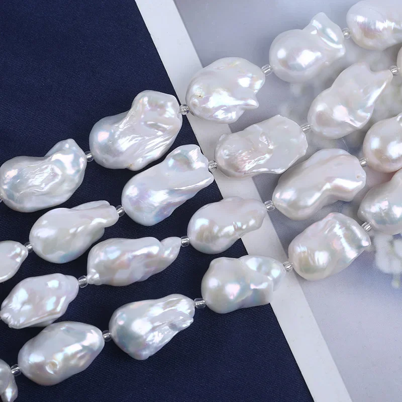 14-18mm white fireball baroque cultured freshwater pearl 18cm short strands for jewelry making