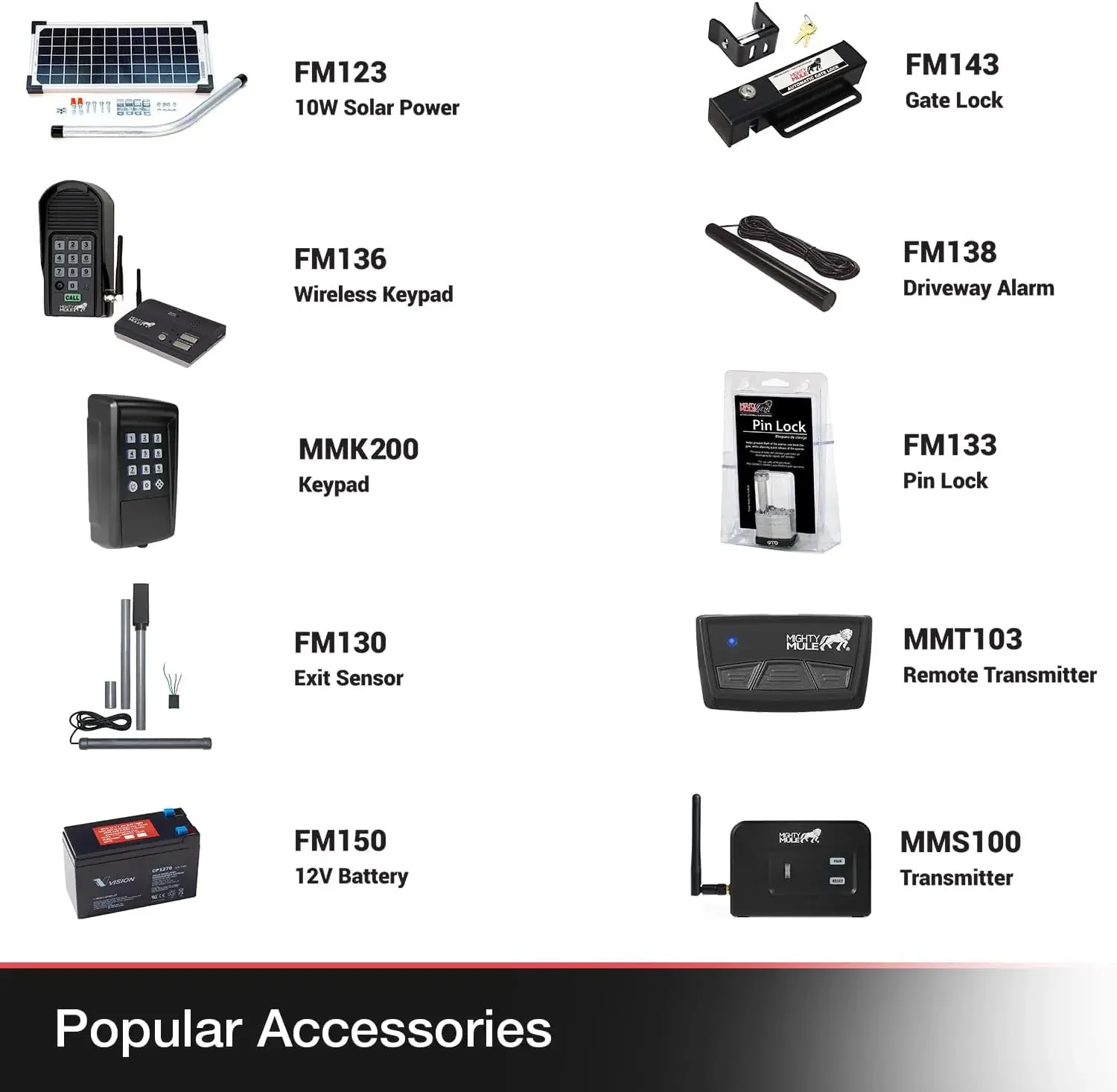 Abridor de puerta automático, dispositivo inteligente y Solar, MM371W, incluye control remoto y más, hasta 16 pies de largo o 550lb, negro