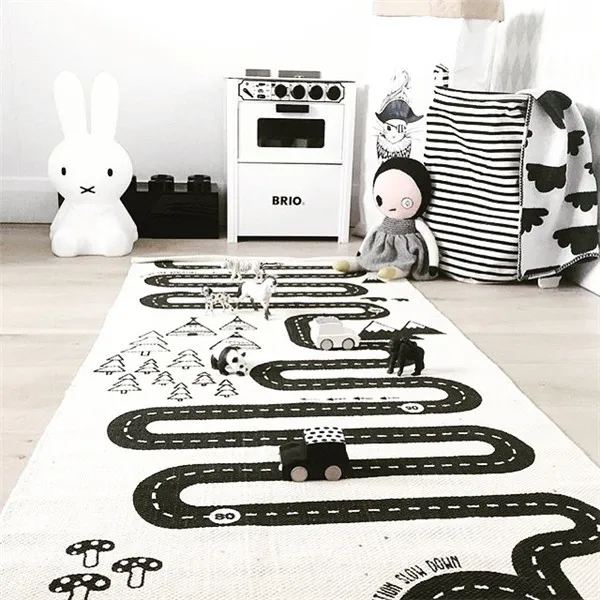 INS Nordic Home Adventure Game Carpet Kids Play Game Blanket Baby Crawling Pad Road Game Climbing Mat Room Decor Photo Props