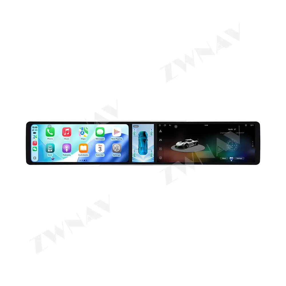 Triple Screen Dual 12.3 Inch Android15 Car Radio For Toyota Auris 2013-2018 GPS Multimedia Head Unit Wireless CarPlay Auto DSP