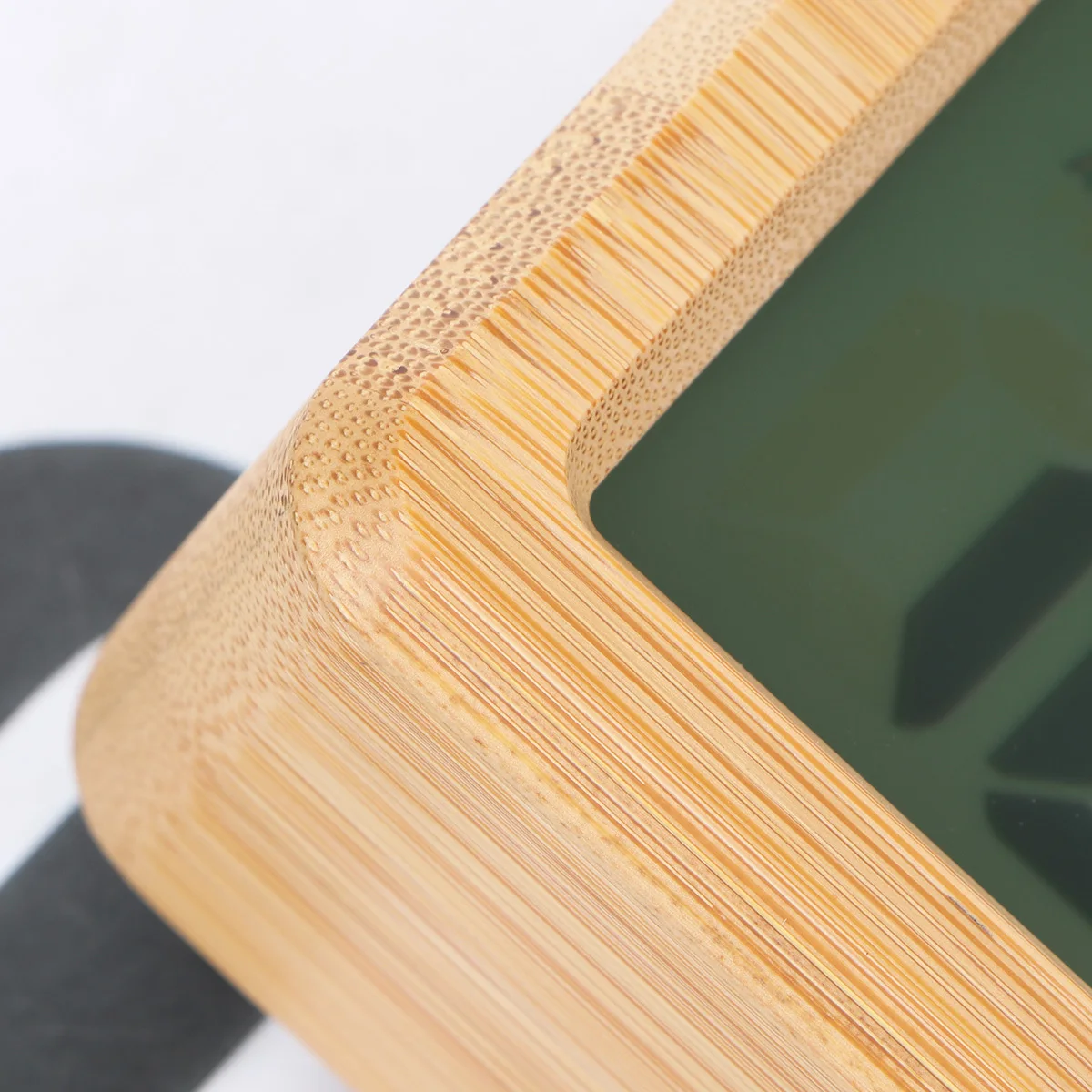 

1pc Led Wooden Digital With Temperature Display Bamboo Shell Brightness Sensor For Home Office Desktop Decor Wood Digital Led