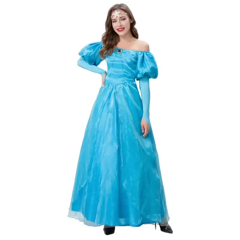 

Women's Fairy Tale Cinderella Cissie Princess Fantasia Costume Halloween Christmas Carnival Party Ice Queen Cosplay Dress