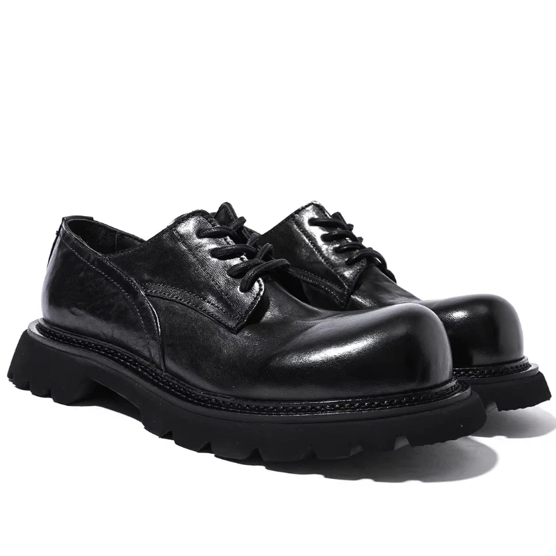 

Мужские туфли дерби из состаренной конской кожи черного цвета, ручной работы, дышащие, для повседневной носки, из конской кожи, сшитые вручную, для делового стиля