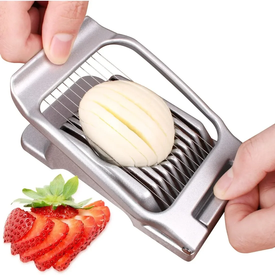 

Multipurpose Food Slicer Durable Aluminium Frame Premium Stainless Steel Cutting Wire Practical Egg Slicer Kitchen Gadget Household Food Cutter Handheld Cooking Tool for Home Daily Use Family Kitchen Essential Supply