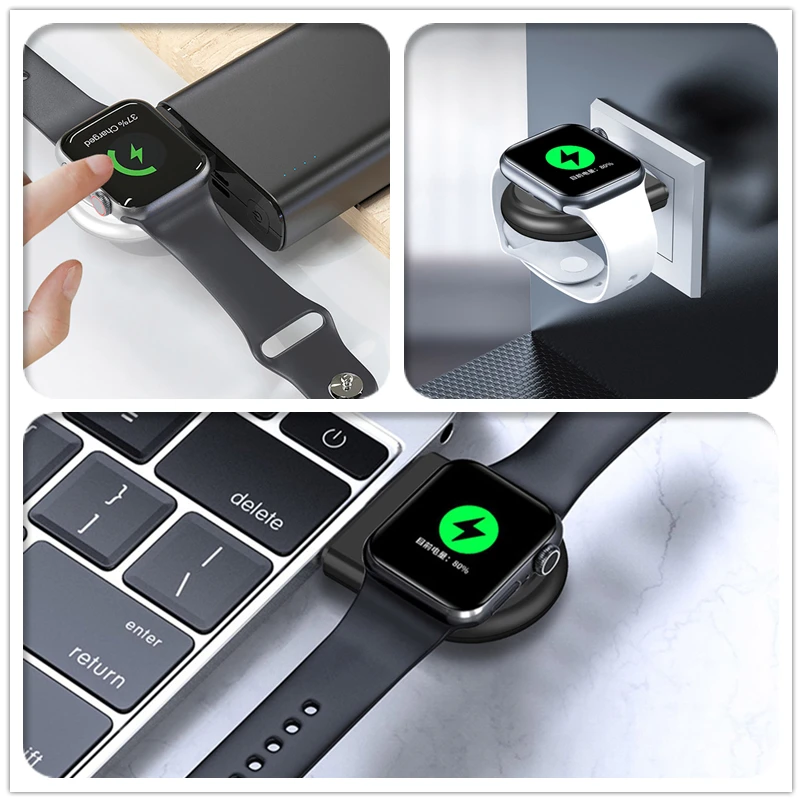 Portable Magnetic Wireless Charger For iWatch 9 8 7 6 SE 5 4 Fast Charging Dock Station USB Type C Cable for Apple Watch Series