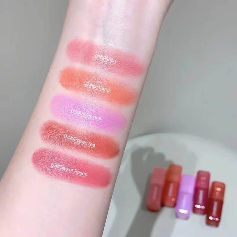 Fard à joues liquide monochrome, imperméable, hydratant, reflets, beauté, violet, lèvres et joues, double usage, Rouge naturel mat, maquillage pour le visage