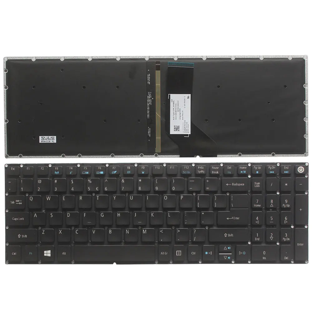 Teclado Acer Aspire Laptop, russo, EUA, Reino Unido, espanhol, latim, alemão, E5-573, E5-573T, E5-573G, E5-573TG, E5-523, E5-523G, E5-575, E5-575G,