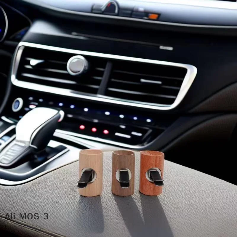 【S】Spherical Wooden Car Essential Oil Diffuser Car Aromatherapy Clip Car Air Freshener Auto Decoration