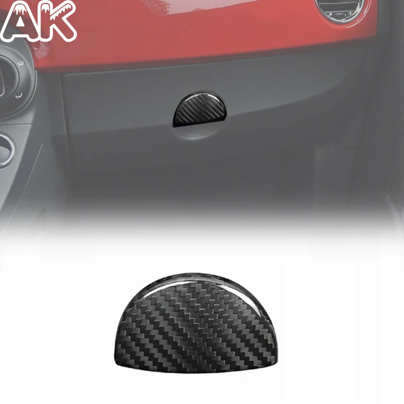 

For Fiat 500 2011-2024 Abarth 595 2016-2023 Abarth 695 2017-2023 Real Carbon Fiber Glovebox Button Trim Car Accessorie