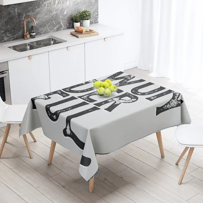 Modern Decorative Tablecloth with Motivational Quote - Ideal for Kitchen & Dining Room Décor!