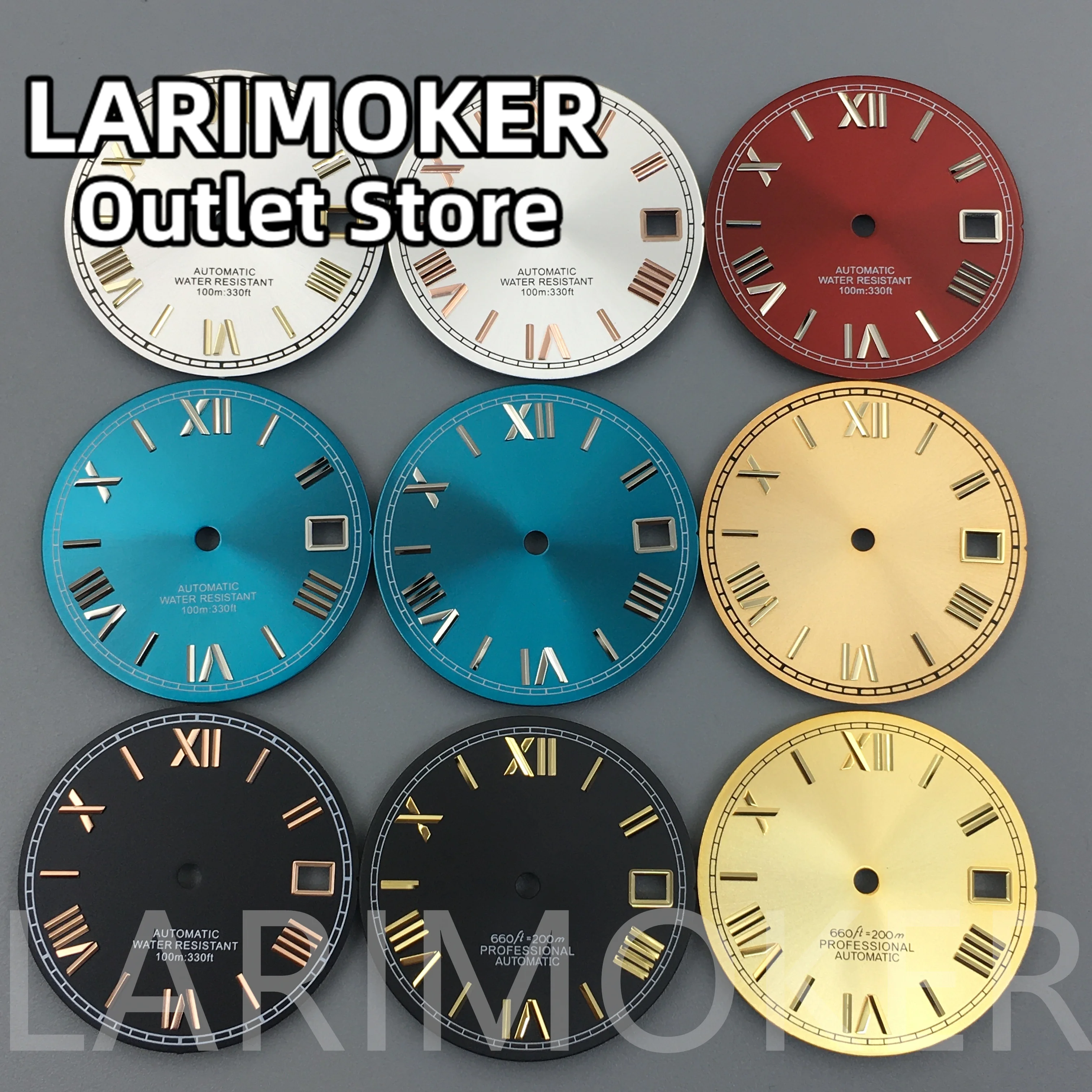 LARIMOKER 29mm Black Blue Gold Red White Dial Roman Number Index Suitable For NH35 Movement Watch Accessories