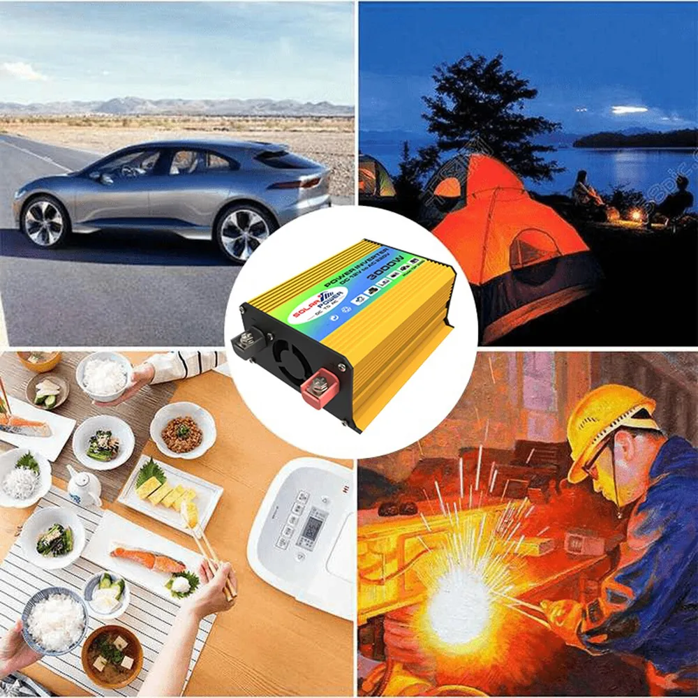 A85E-Car Inverter 12V Voltage Transformer Modified Sine Wave Power Inverter DC12V To Converter Dual USB