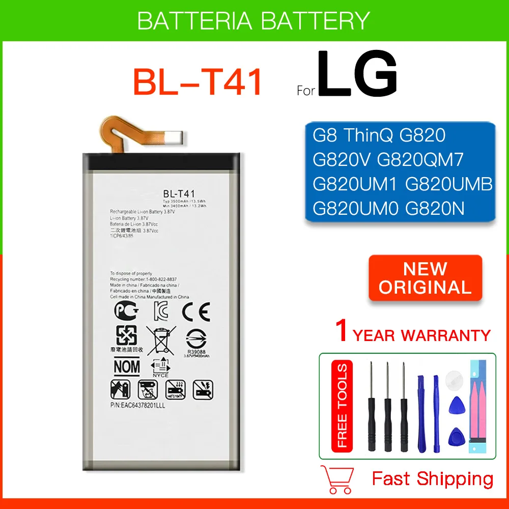 Batería de repuesto Original BLT41 BL-T41 para LG G8 ThinQ LMG820QM7 LMG820UM1 LM-G820UMB LMG820UM0 LM-G820N 3500mAh