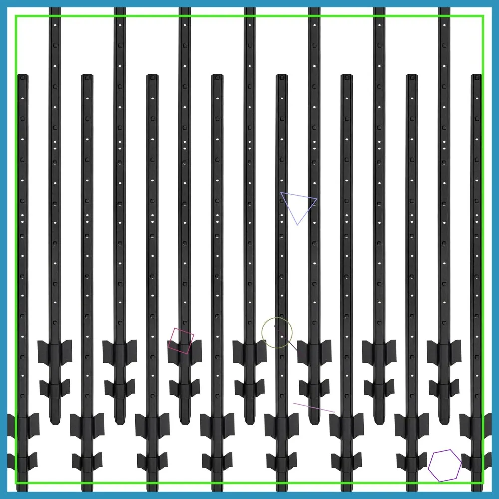 

Heavy Duty Metal Fence Posts 7FT, U-Channel Steel Post for Wire Fencing, Outdoor Yard (Set of 15, Black)