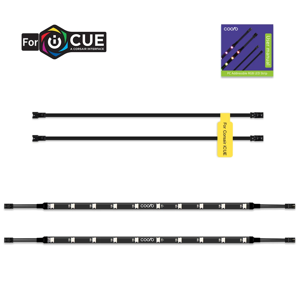 Adressierbarer digitaler LED-Streifen WS2812b für iCUE a CORSAIR-Schnittstelle, Regenbogen-RGB-LED-Beleuchtungsset für die Dekoration von PC-Computergehäusen
