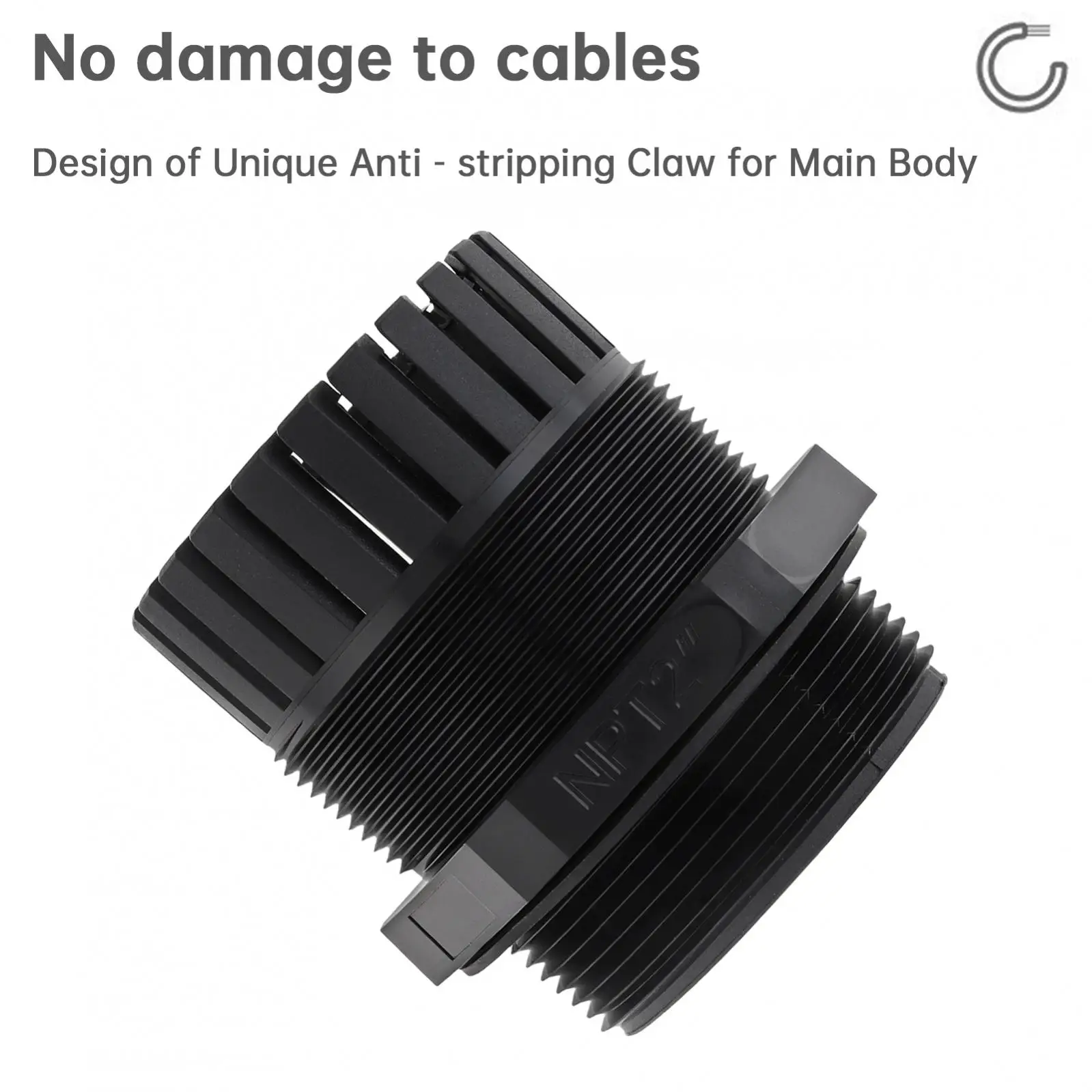 1/4-2 Inch NPT Cable Gland Nylon Cable Connector IP68 Waterproof Strain Relief Flame Retardant Connection Fixing Head