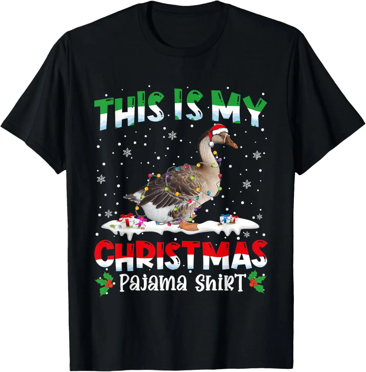 Dit is mijn kerstpyjamashirt Leuke gansdieren T-shirt