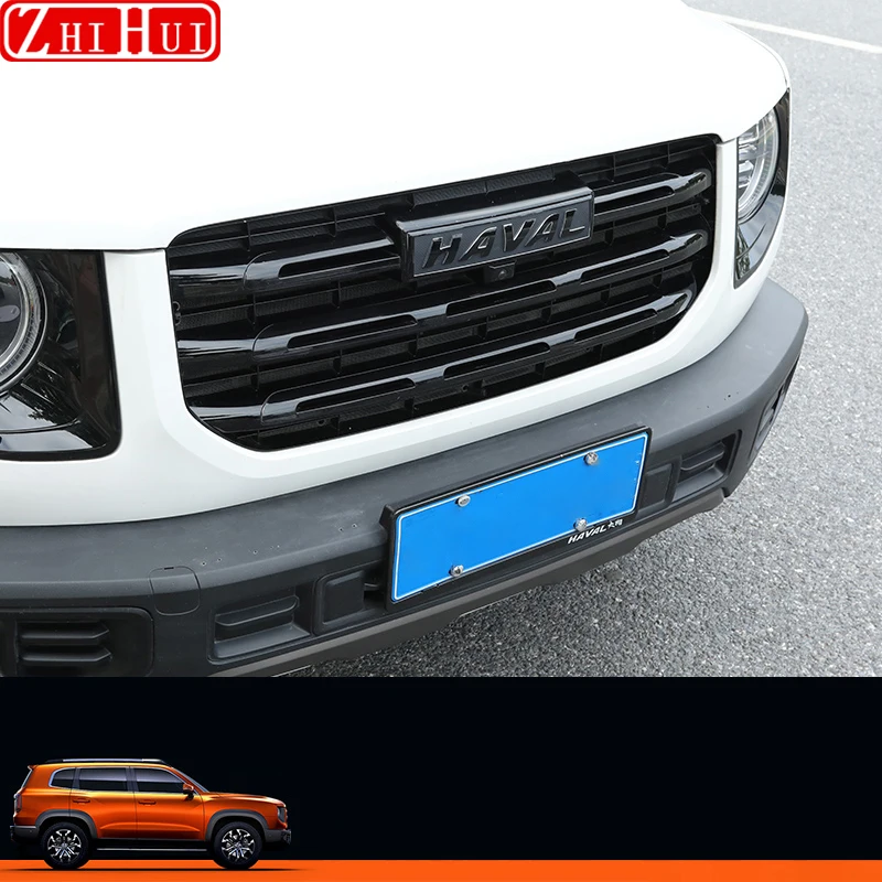 For Haval Dargo I 2022-2024 1st Gen Car Grille Modificated Smoked Black Grill Stickers Body Sticker Front Bar Auto Accessories