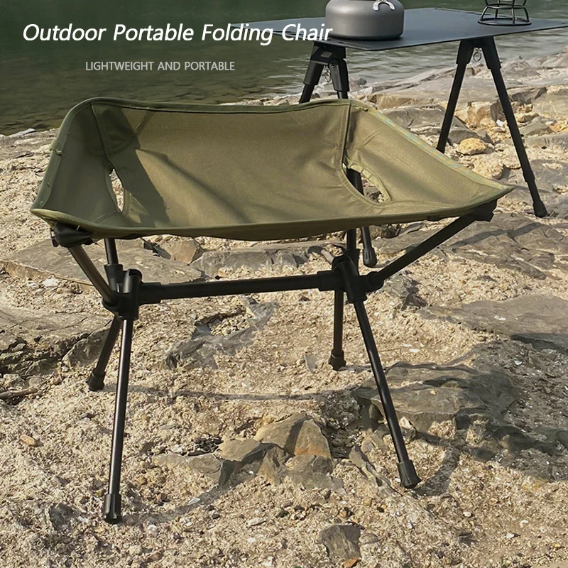 Outdoor Folding Moon Chair Camping Picnic Fishing Bench Barbecue Portable Folding Chair