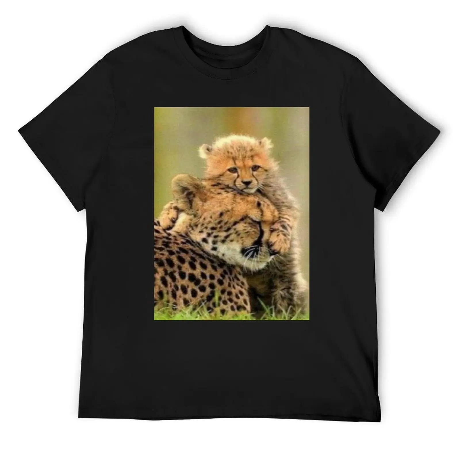 

Sweet Cheetah cub hugging Momma T-Shirt shirts graphic tees graphics valentines boutique clothes summer tops mens t shirts