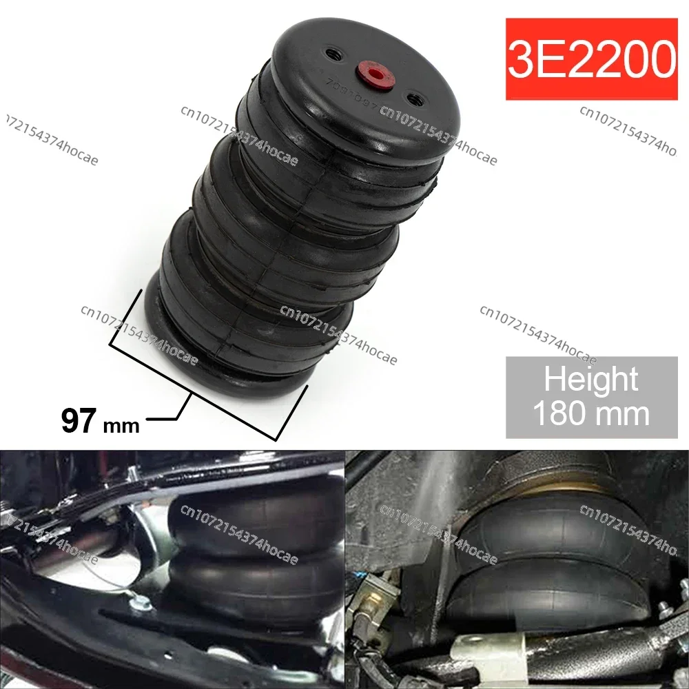 2pcs Air Ride Suspension Shock Absorber Airspring Bellow Rubber Airspring Air Ride Shock Absorber with 90° Air Inlet For Truck view 2