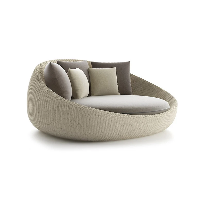 

Outdoor Garden Furniture Rattan Chaise with Free Cushions