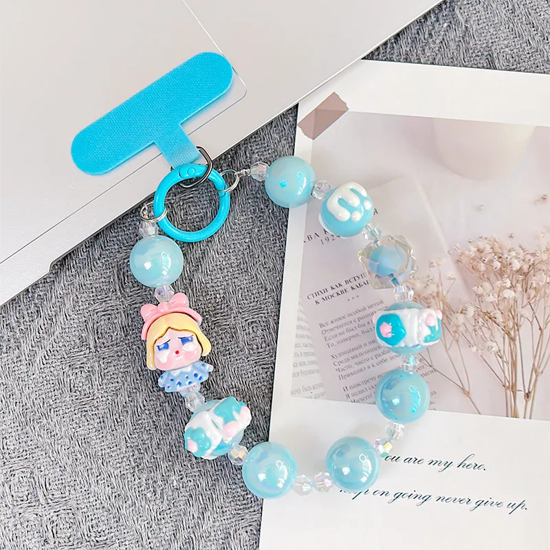 

CryBaby handpainted bead Bowknot Phone Chain Girls Cute Anime Backpack Pendant Cute Keychain Lanyard Bag Charm Mobile Case Gift