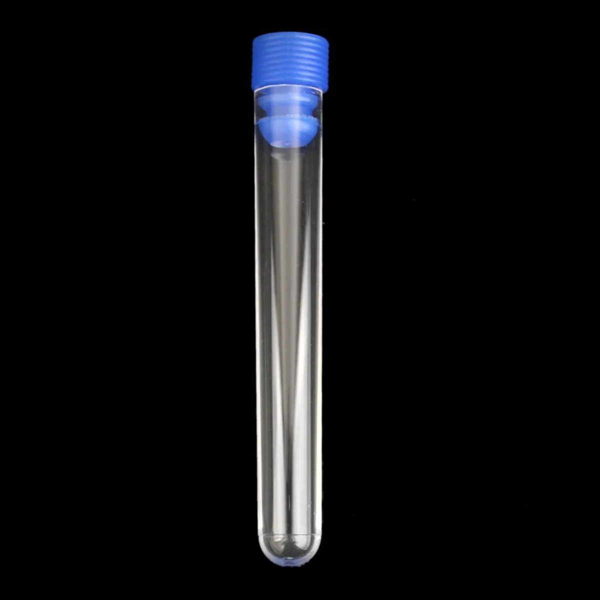 20Pcs Plastic Test Tubes Blue Round Bottom Screw Cap 100x15mm Leakproof Centrifuge Lab Samples Craft Use Plastic Test Tube