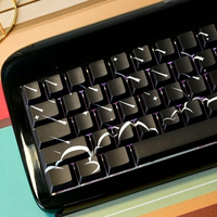 Meteor Themed Keycaps with Side Engraved RGB Translucent PBT Cherry Black Keycaps Suitable for MX Switch Mechanical Keyboards