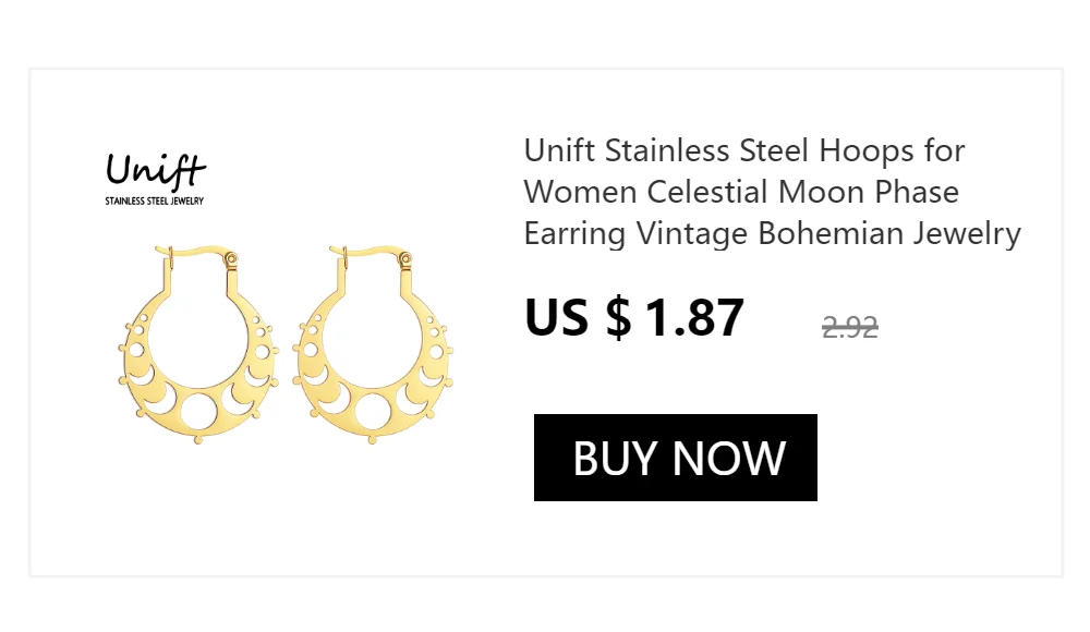 Unift Goth Stainless Steel Earring Triple Rune Moon Phase Pentagram Earrings Woman Men Vintage Jewelry Ear Piercing Witch Knot