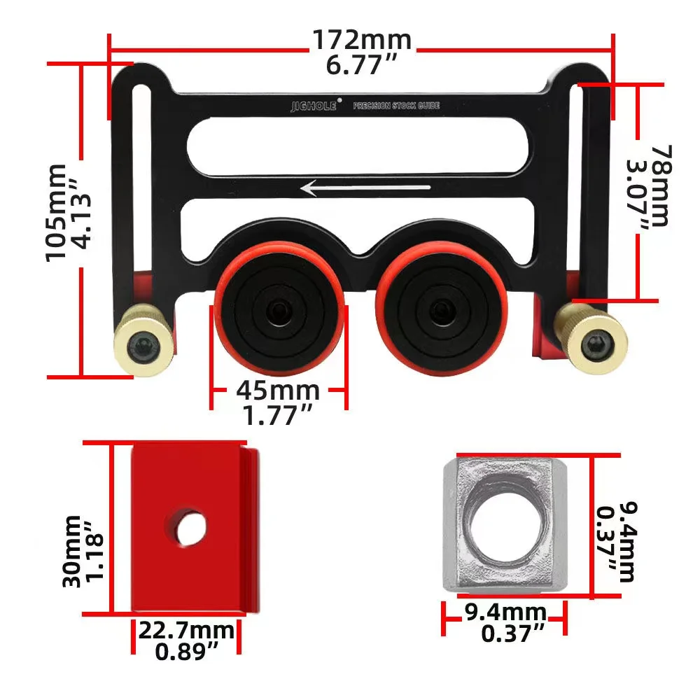 Roller Guides Feather Loc Board Multi-purpose Clear-Cut Precision Stock Guides Anti Rebound Safety Pushing Auxiliary Tool