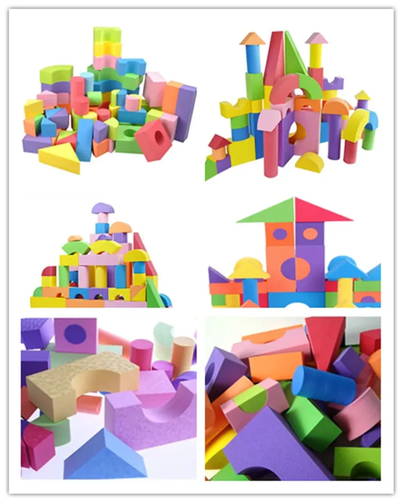 50 PCS Soft Foam EVA Building Block for Children High Quality Safe Construction Brick Toy Kids Baby Intelligence Educational Toy