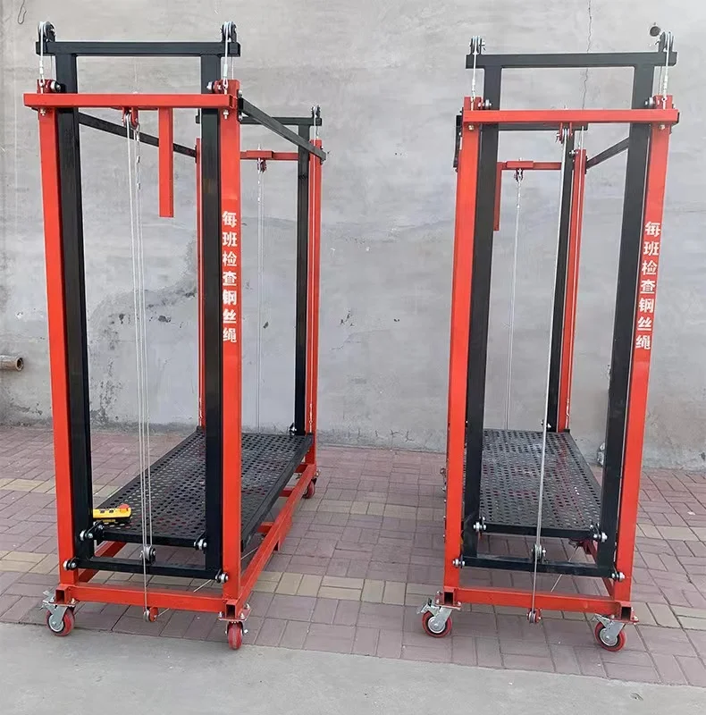 For 0.3 Ton 0.5 Ton 2-8 Meters Mobile Telescopic Frame Electric Lifting Ladder Scaffolding Platform for Construction