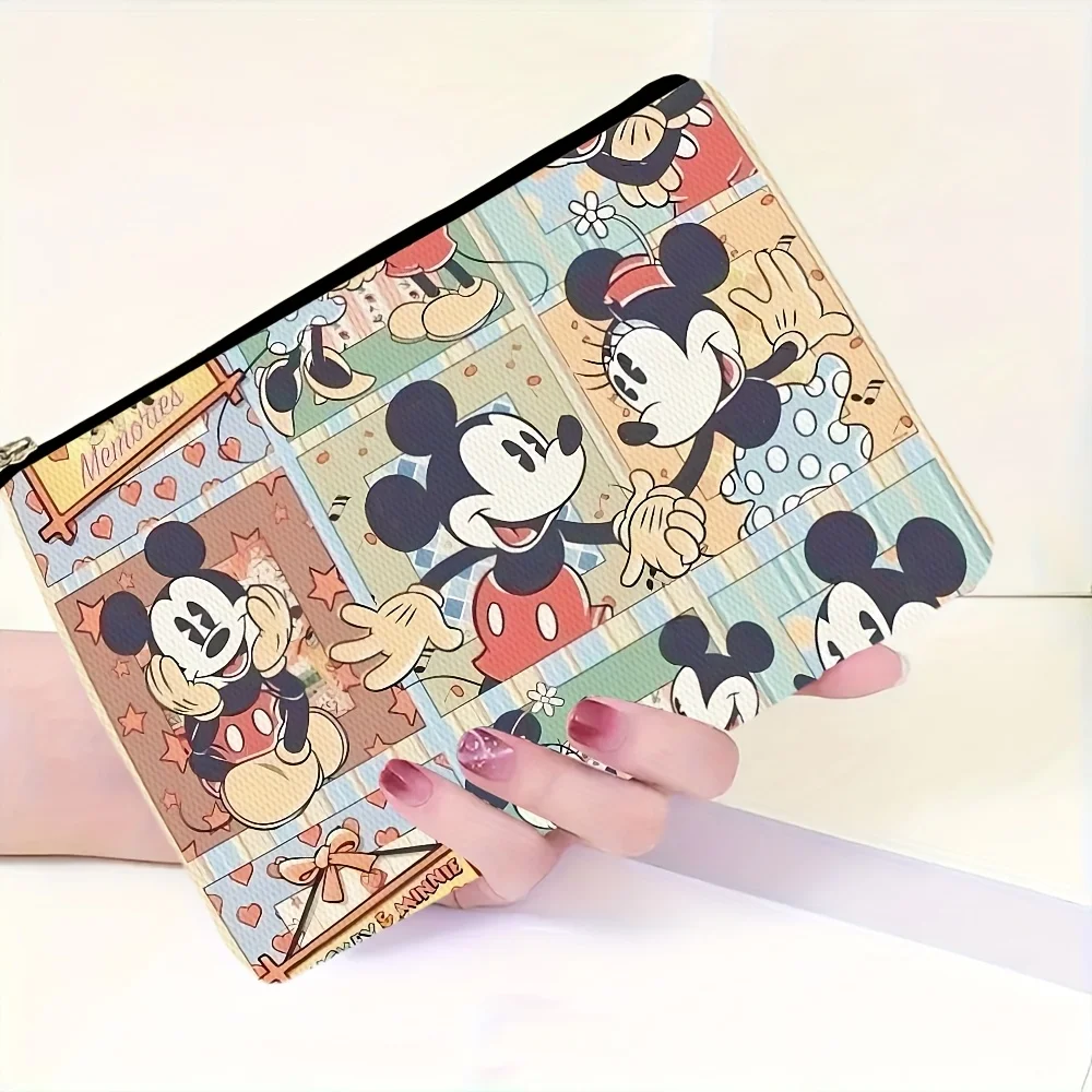 1 حقيبة مكياج ديزني ميكي وميني تحت عنوان، حقيبة تخزين المجوهرات، حقيبة تخزين مثالية للسفر بسحاب - هدية عيد ميلاد ممتعة #5