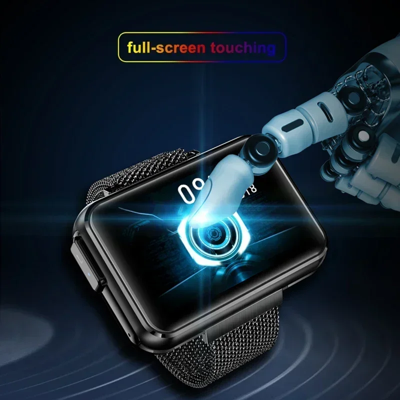 2023 new Smart Watch Earphone For Men Bluetooth Call Sport Heart Rate Sleep Monitor Voice Assistant Smartwatch