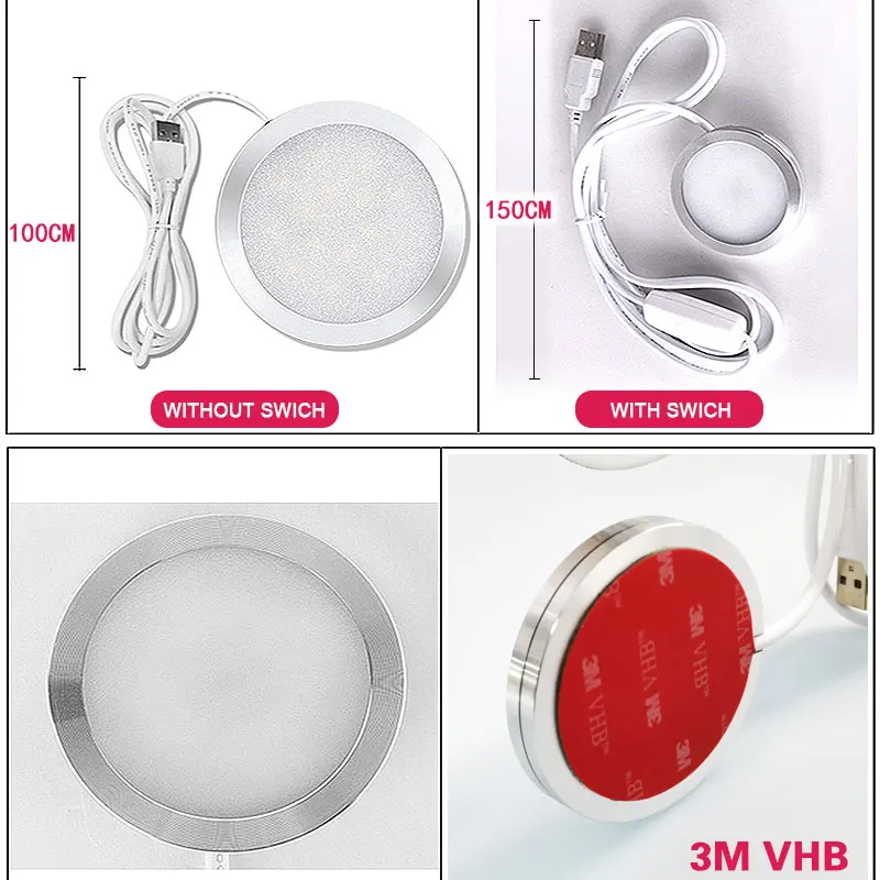 Imagem -03 - Led sob a Luz do Armário Mini Spotlight Exibição de Jóias Vitrine Armário Lâmpada do Teto Montado Downlight Usb 5v 5w 3w 7w