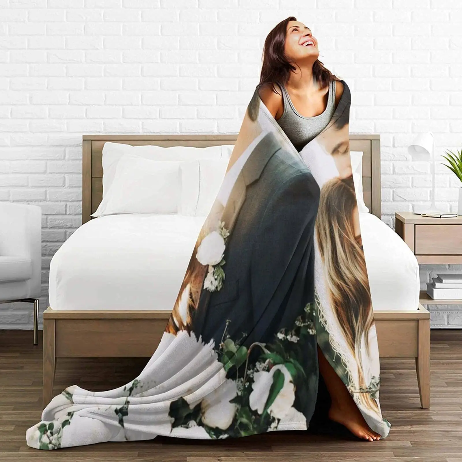 Personalized Picture Blankets Customized Blankets with Photos, Custom Couple Throw Blanket for Family Girlfriend Boyfriend